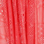 Lace Fabric Coral Red Patchwork - Ribes y Casals