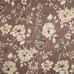 Cotton canvas with linen fabric effect, Romantic Garden, Mauve and Taupe - Ribes y Casals