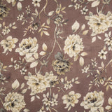 Cotton canvas with linen fabric effect, Romantic Garden, Mauve and Taupe - Ribes y Casals