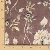 Cotton canvas with linen fabric effect, Romantic Garden, Mauve and Taupe - Ribes y Casals