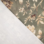Olive Green ‘Linen Fabric’ Romantic Garden Cotton Canvas - Ribes y Casals