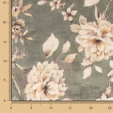 Olive Green ‘Linen Fabric’ Romantic Garden Cotton Canvas - Ribes y Casals