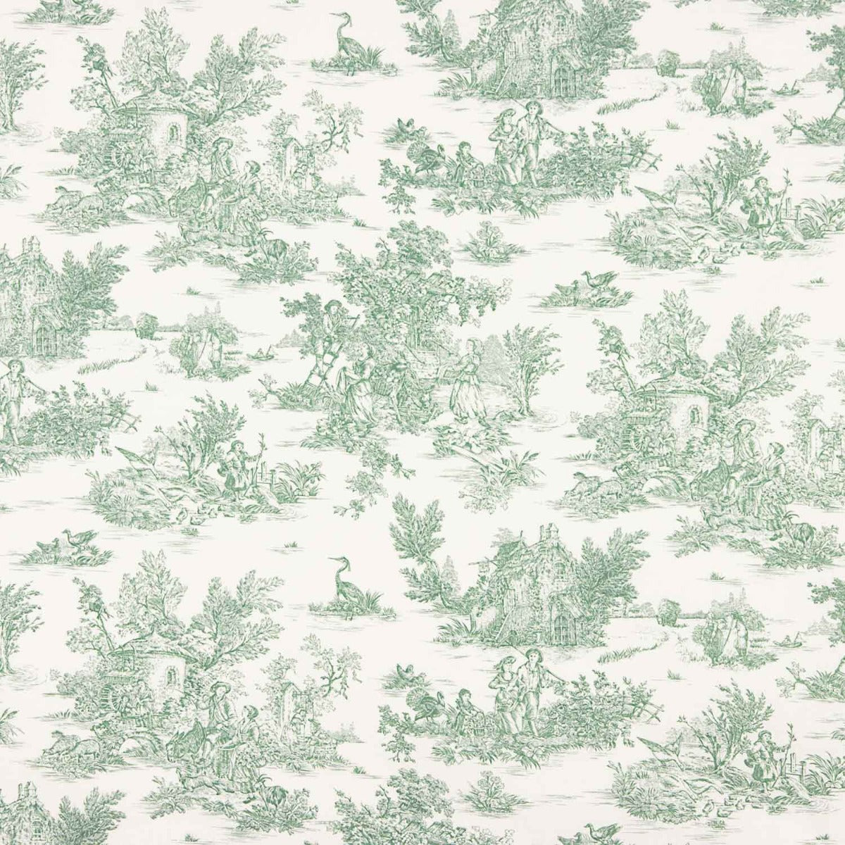 Green Toile de Jouy Sheet - Ribes y Casals