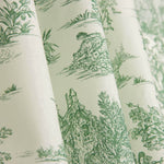 Toile de Jouy Bed Sheet Fabric – Green - Ribes y Casals