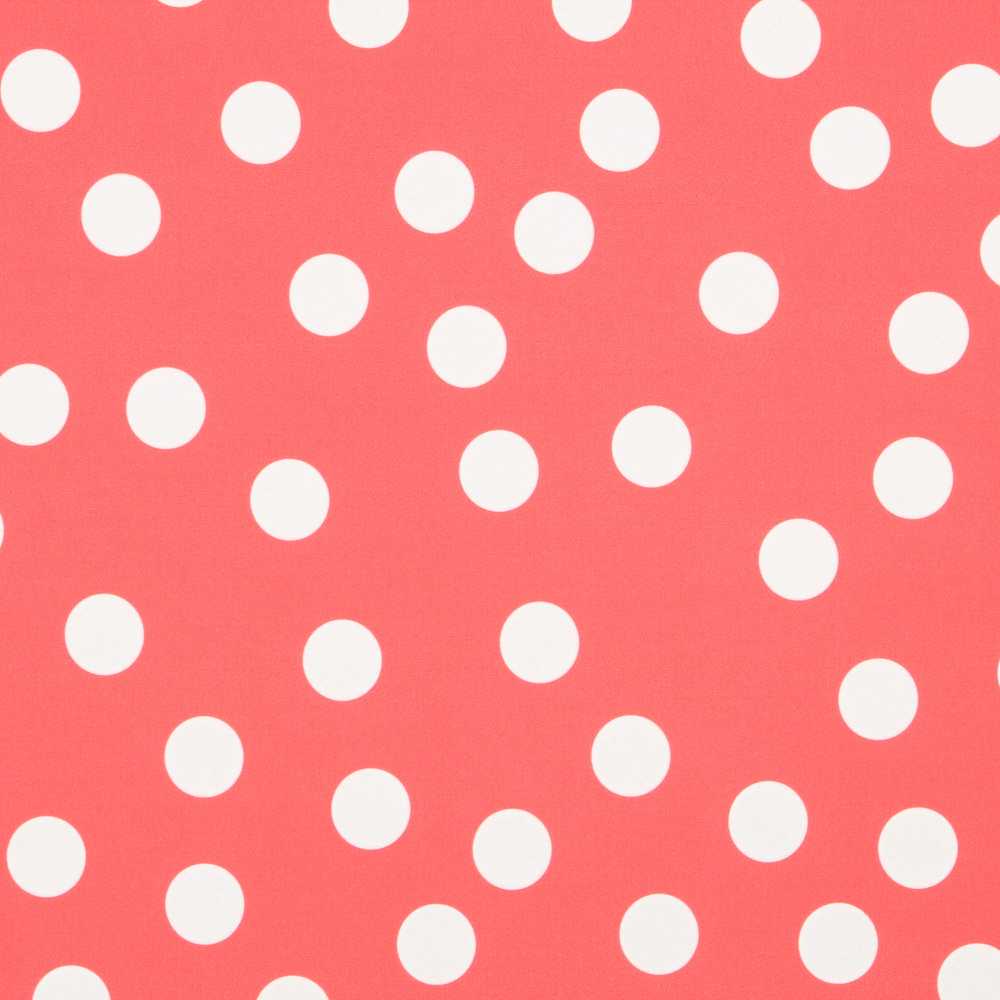 Twill Bi-stretch Polk Dots Coral - Ribes y Casals