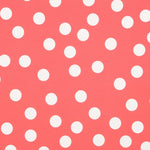 Twill Bi-stretch Polk Dots Coral - Ribes y Casals