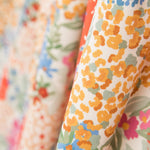 Twill Elastane Coral Flowers - Ribes y Casals