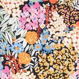 Twill Elastane Black Flowers - Ribes y Casals