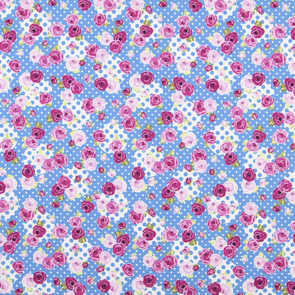 Stretch Twill Flamenco Patchwork Blue - Ribes y Casals