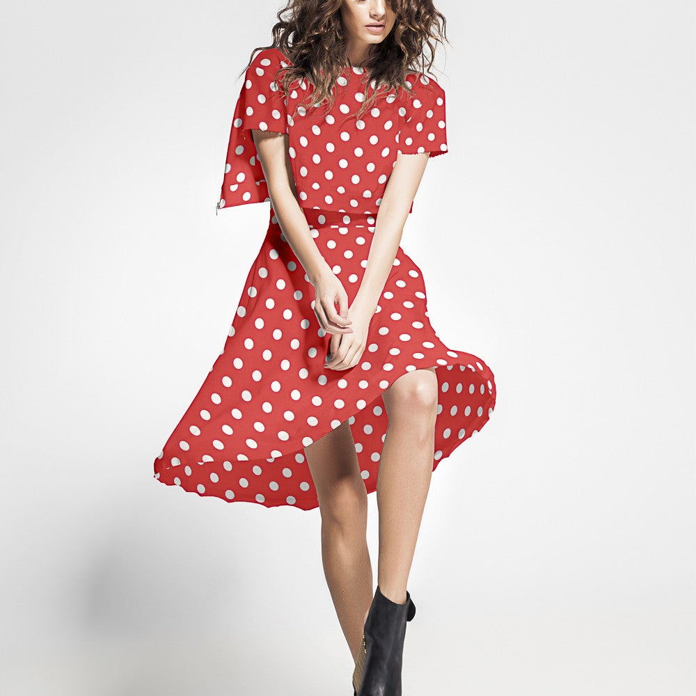 Coral Stretch Twill Dots - Ribes y Casals