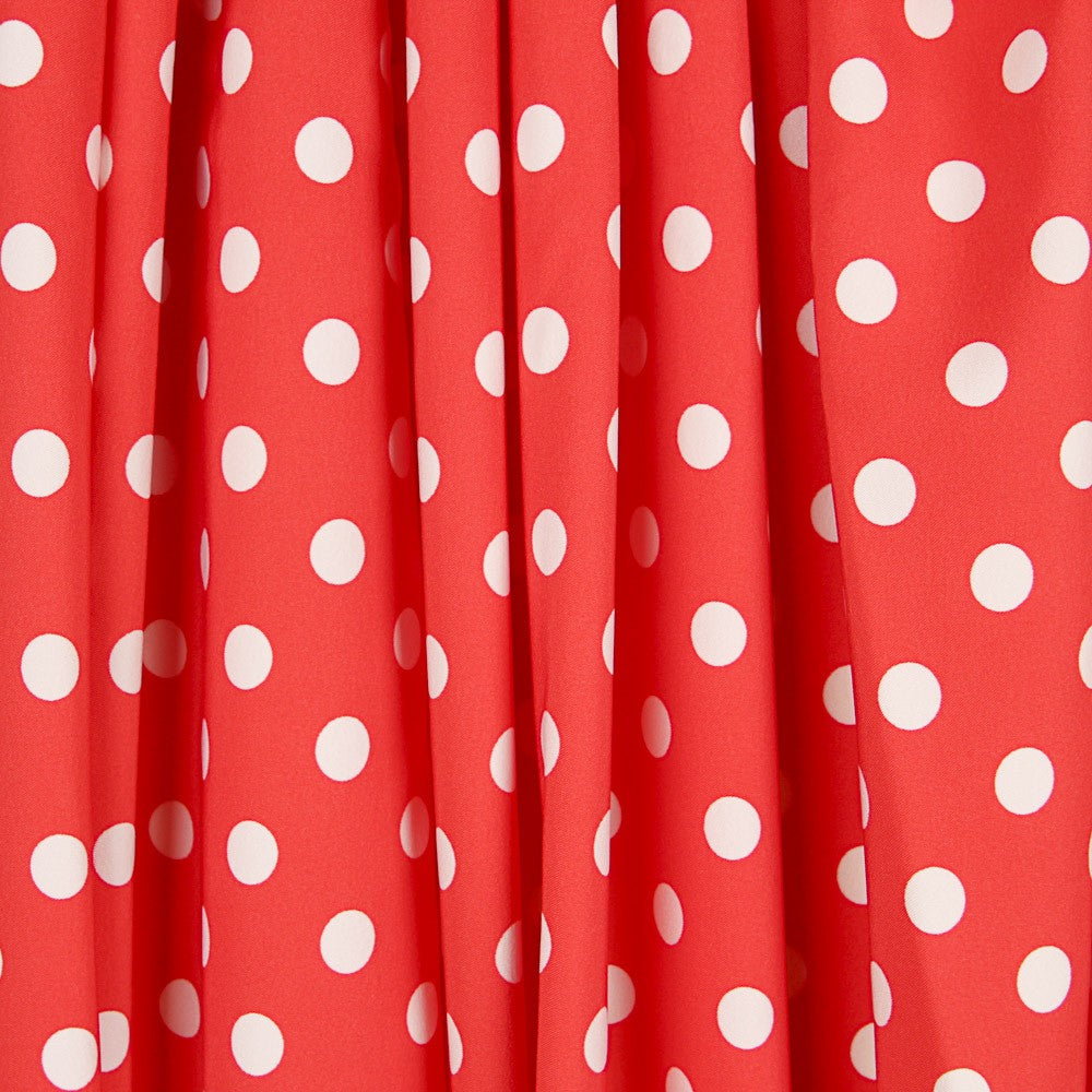 Coral Stretch Twill Dots - Ribes y Casals