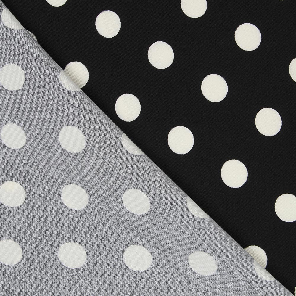 Stretch Twill Dots  Black - Ribes y Casals