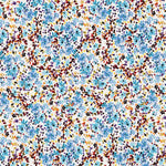 Viscose Twill Turquoise Small Flowers - Ribes y Casals