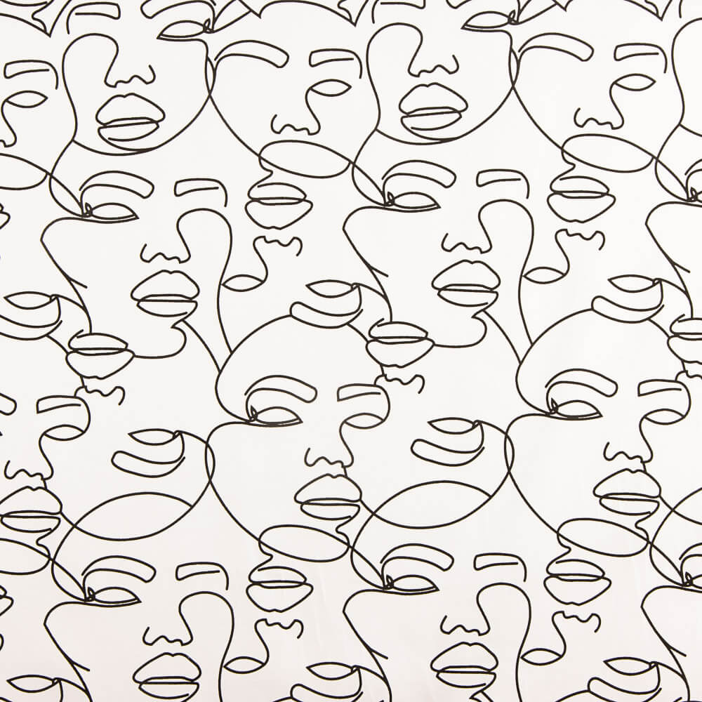 Cotton Satin Printed Portraits White Background - Ribes y Casals