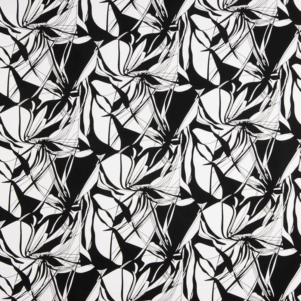 Satin Cotton Print Black-White - Ribes y Casals