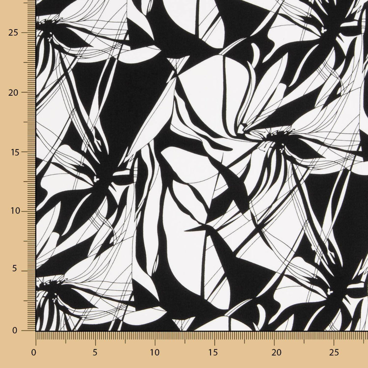 Satin Cotton Print Black-White - Ribes y Casals