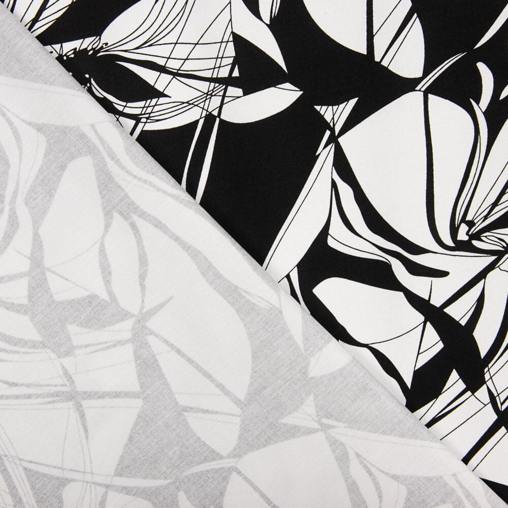 Satin Cotton Print Black-White - Ribes y Casals