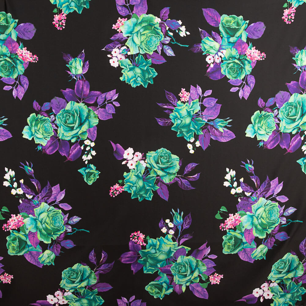 Printed Satin Black Cretonne - Ribes y Casals