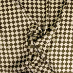 Rhombus Polyester Satin Khaki-Ivory - Ribes y Casals