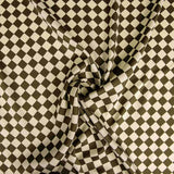 Rhombus Polyester Satin Khaki-Ivory - Ribes y Casals