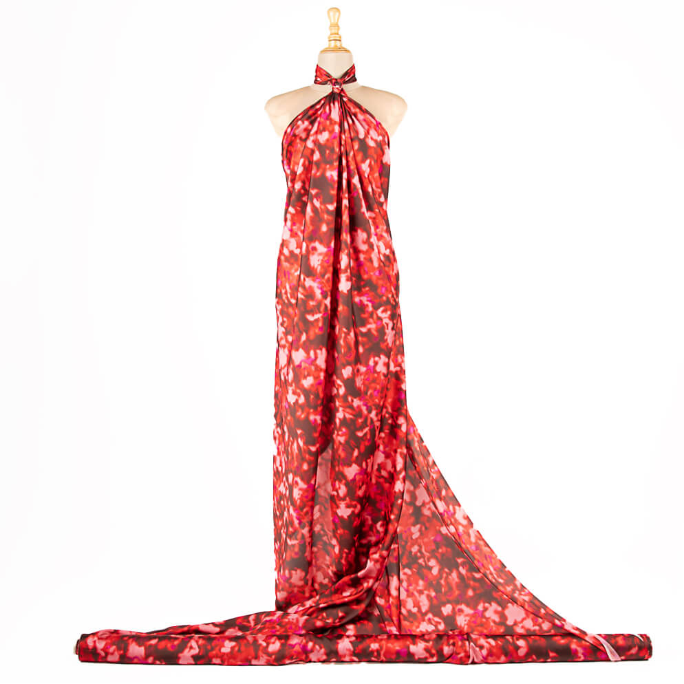 Printed Satin Delhi red - Ribes y Casals