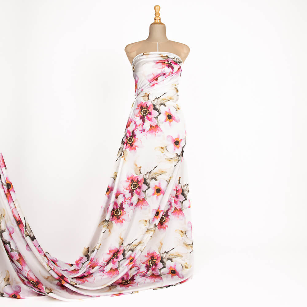 Satin Flower Print Rose Art - Ribes y Casals