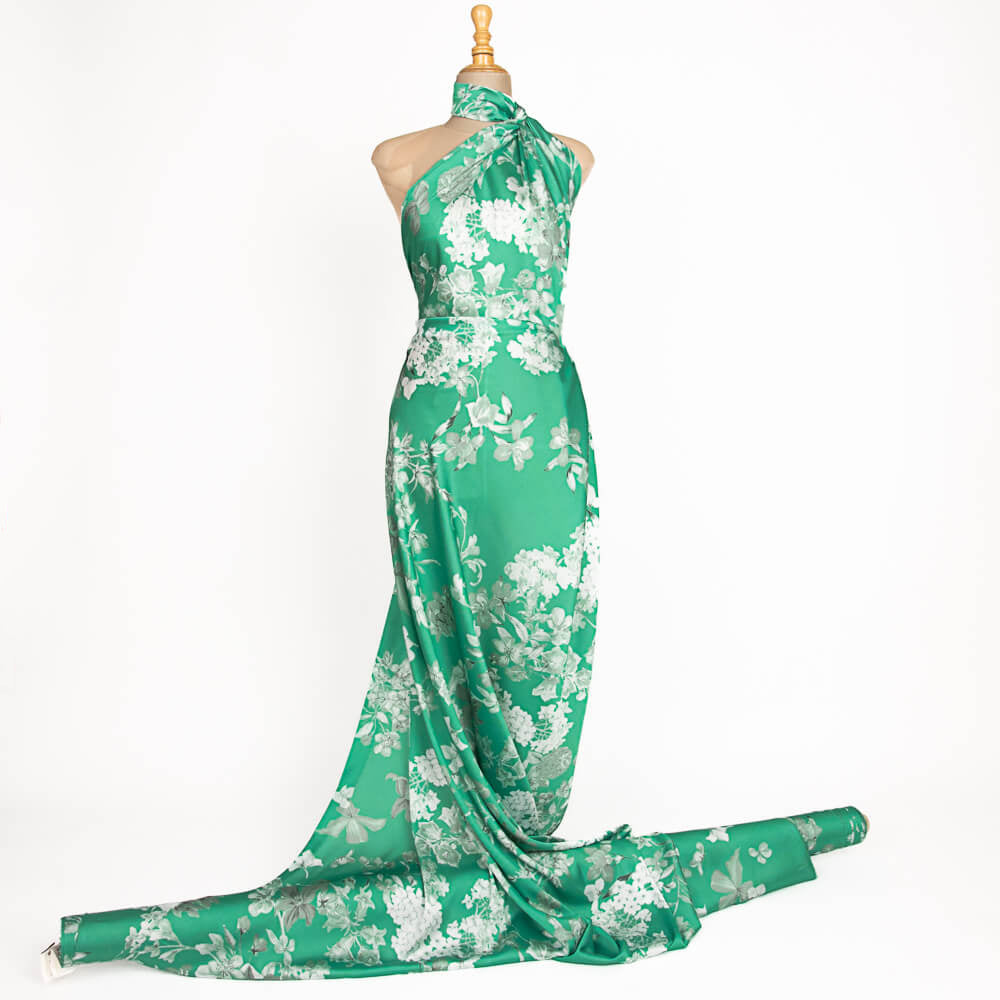 Mint Kimono Printed Satin - Ribes y Casals