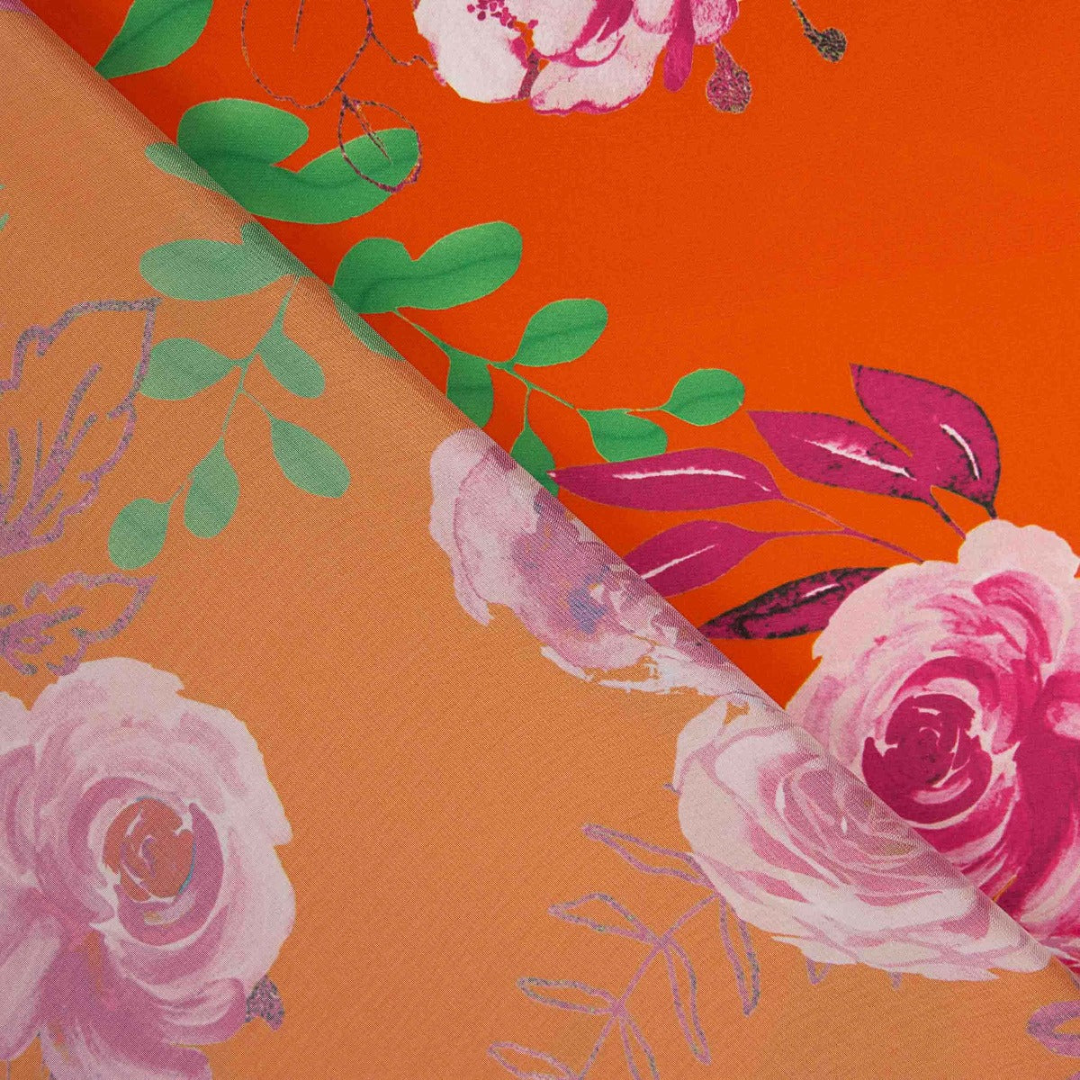 Coral Liana Printed Satin - Ribes y Casals