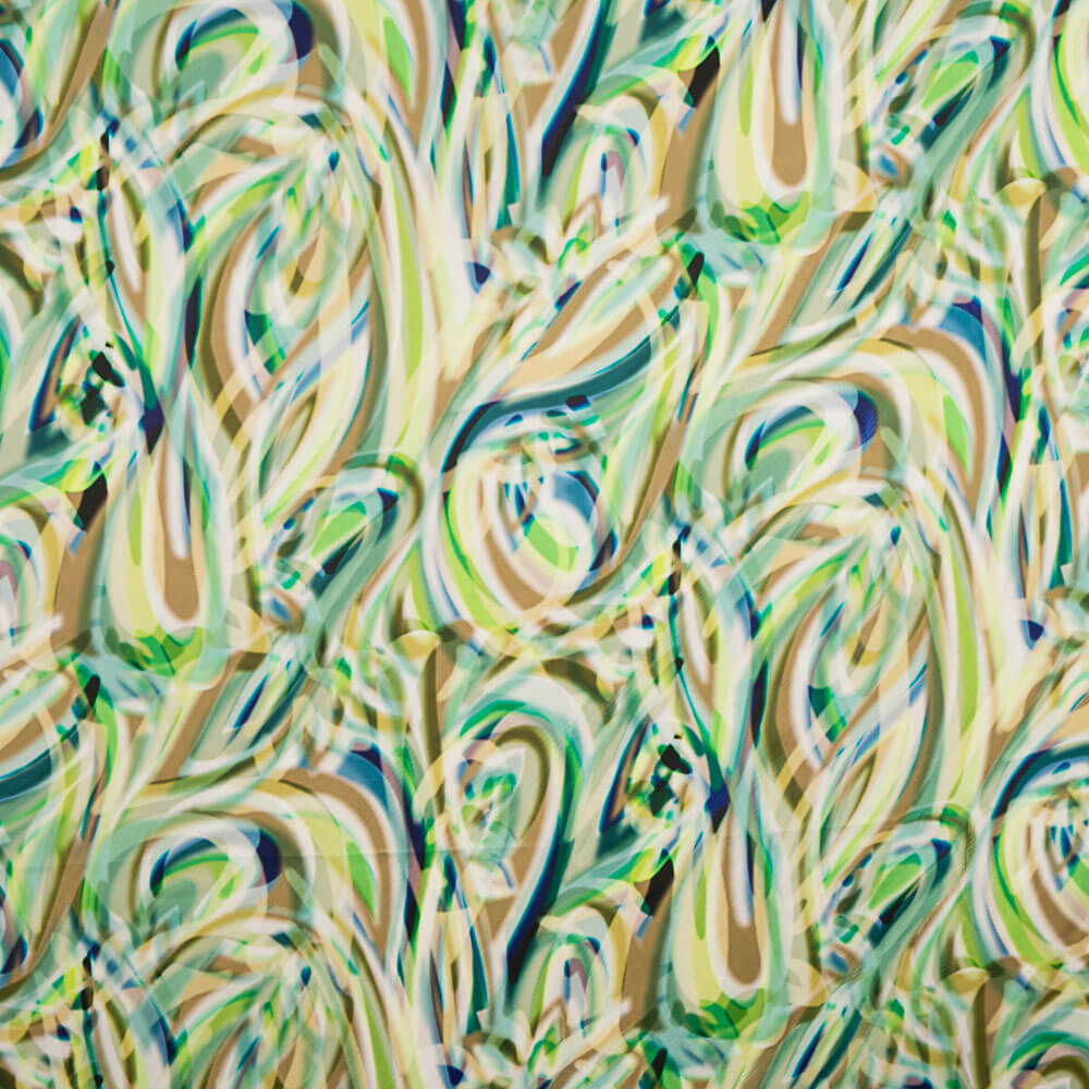 Green Brushes Printed Satin - Ribes y Casals