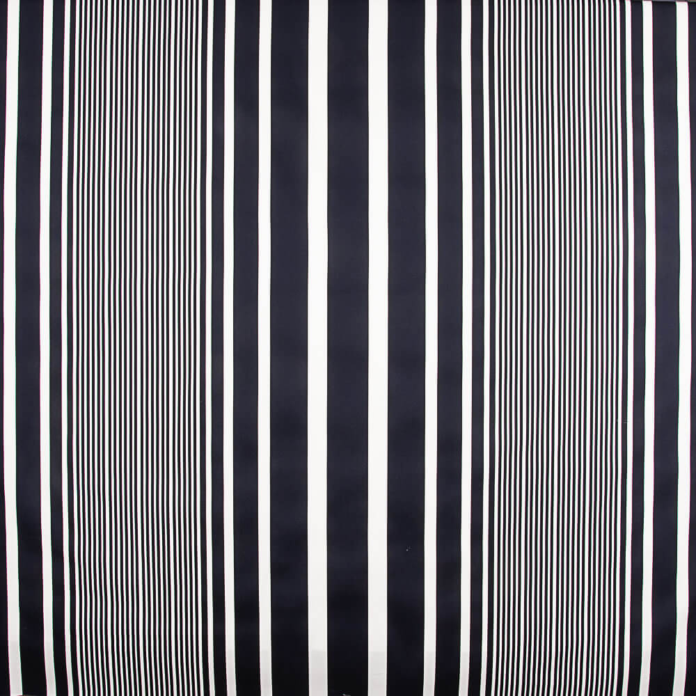 White Striped Printed Cotton Satin - Ribes y Casals
