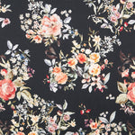 Satin Floral Black - Ribes y Casals