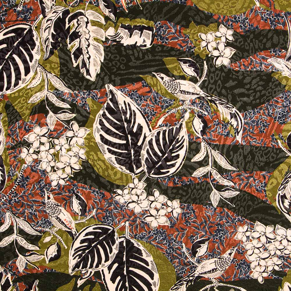 Satin Jacquard Militar Green - Ribes y Casals