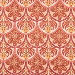 Printed Polyester Satin Fabric with Floral and Geometric Red Design - Ribes y Casals