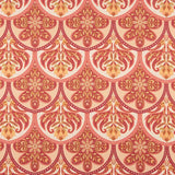 Printed Polyester Satin Fabric with Floral and Geometric Red Design - Ribes y Casals