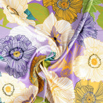 Satin Spandex Flower Retro Maxi Lilac - Ribes y Casals