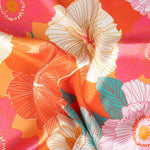 Satin Spandex Flower Retro Maxi Orange - Ribes y Casals