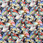 Spandex Satin Black Butterflies - Ribes y Casals