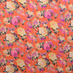 Satin Printed Flower ground Red - Ribes y Casals