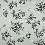 Print Satin Gray Green Leaves - Ribes y Casals