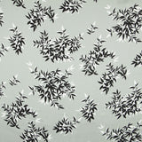 Print Satin Gray Green Leaves - Ribes y Casals