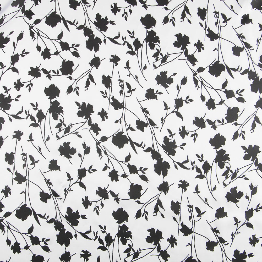 Print Satin Black Leaves - Ribes y Casals