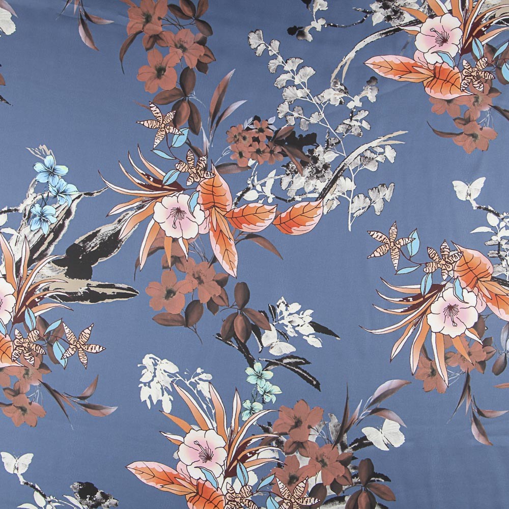 Tropical Marine Print Satin - Ribes y Casals