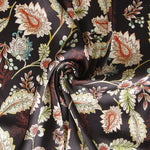 Black Indian Flower Satin - Ribes y Casals