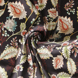 Black Indian Flower Satin - Ribes y Casals