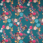 Satén Floral Winter Esmeralda - Ribes y Casals