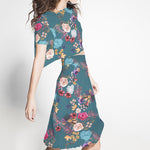 Satén Floral Winter Esmeralda - Ribes y Casals