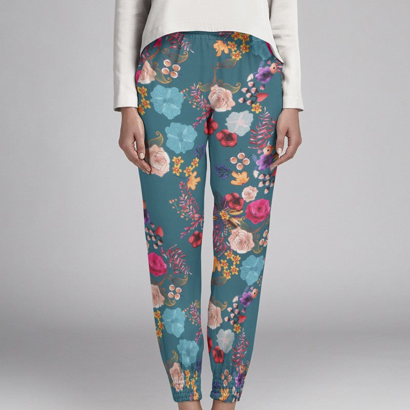 Satén Floral Winter Esmeralda - Ribes y Casals