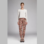 Satin Kimono Flowers Brown - Ribes y Casals