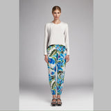 Satin Kimono Hibiscus Blue - Ribes y Casals