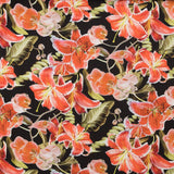 Satin Kimono Hibiscus Black - Ribes y Casals